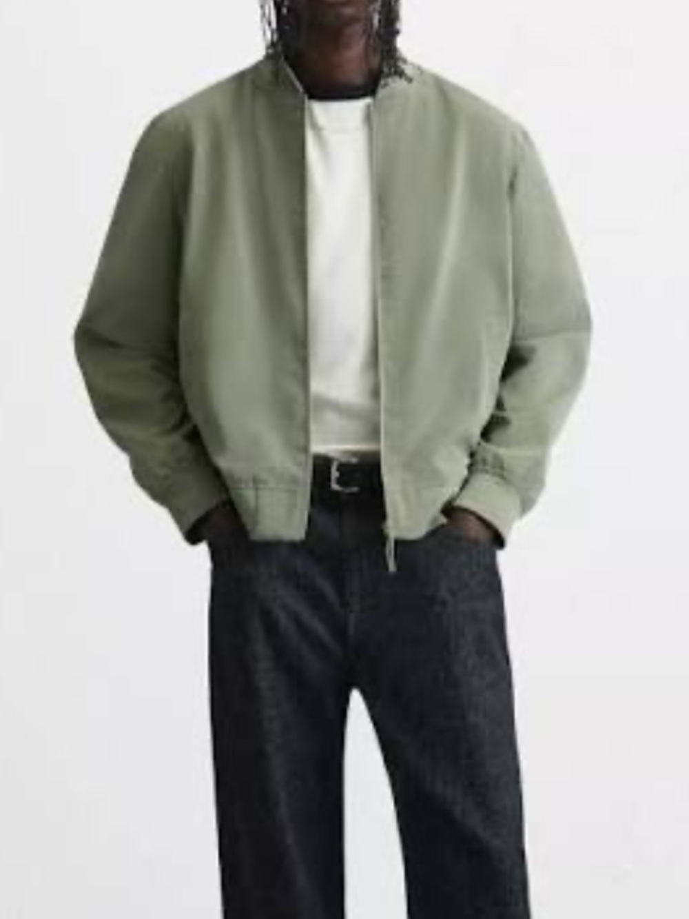 NWT Zara men’s green bomber jacket